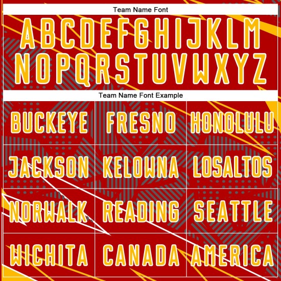 Red Sports Sublimation Jersey Uniform Lines Gold-White Soccer Custom Red Sports Sublimation Jersey Uniform Lines Gold-White Soccer Custom