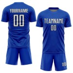 Sublimation Shape White-Black Sports Custom Geometric Blue Soccer Uniform Jersey Thunder