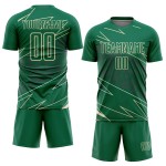 Kelly Soccer Jersey Lines Cream Custom Green Uniform Sports Sublimation