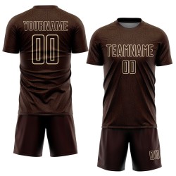 Brown Shape Sports Jersey Cream Sublimation Custom Soccer Geometric Uniform Brown Shape Sports Jersey Cream Sublimation Custom Soccer Geometric Uniform