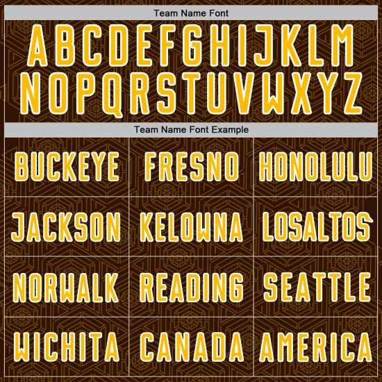 Sublimation Jersey Brown Shape Sports Geometric Uniform Gold-White Soccer Custom Sublimation Jersey Brown Shape Sports Geometric Uniform Gold-White Soccer Custom