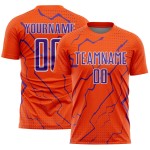 Sports Custom Sublimation Soccer Uniform Lightning Jersey Orange Purple-White Sports Custom Sublimation Soccer Uniform Lightning Jersey Orange Purple-White