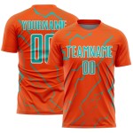Aqua-White Jersey Sports Lightning Uniform Orange Soccer Custom Sublimation Aqua-White Jersey Sports Lightning Uniform Orange Soccer Custom Sublimation